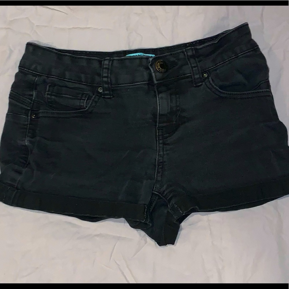 Black jean shorts